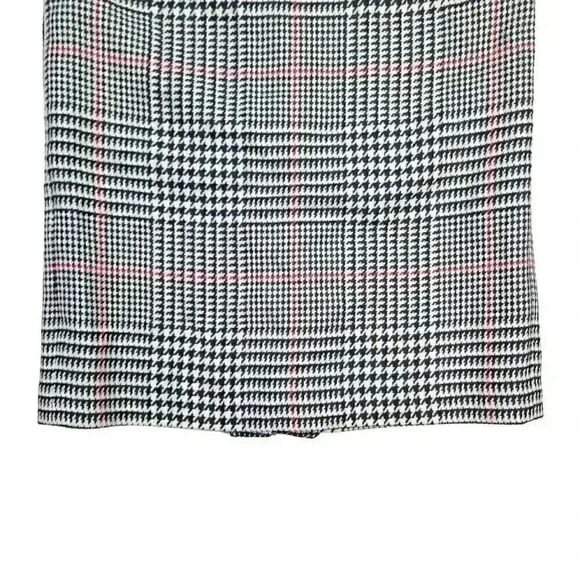 Talbots Women's Ivory/Black/Red Wool Ponte Glen Plaid Lined Pencil Straight Skir - Picture 5 of 13